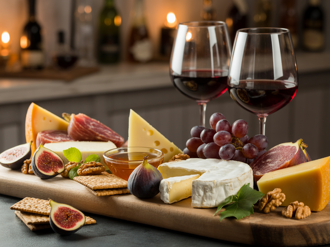 Tabla de quesos y vinos